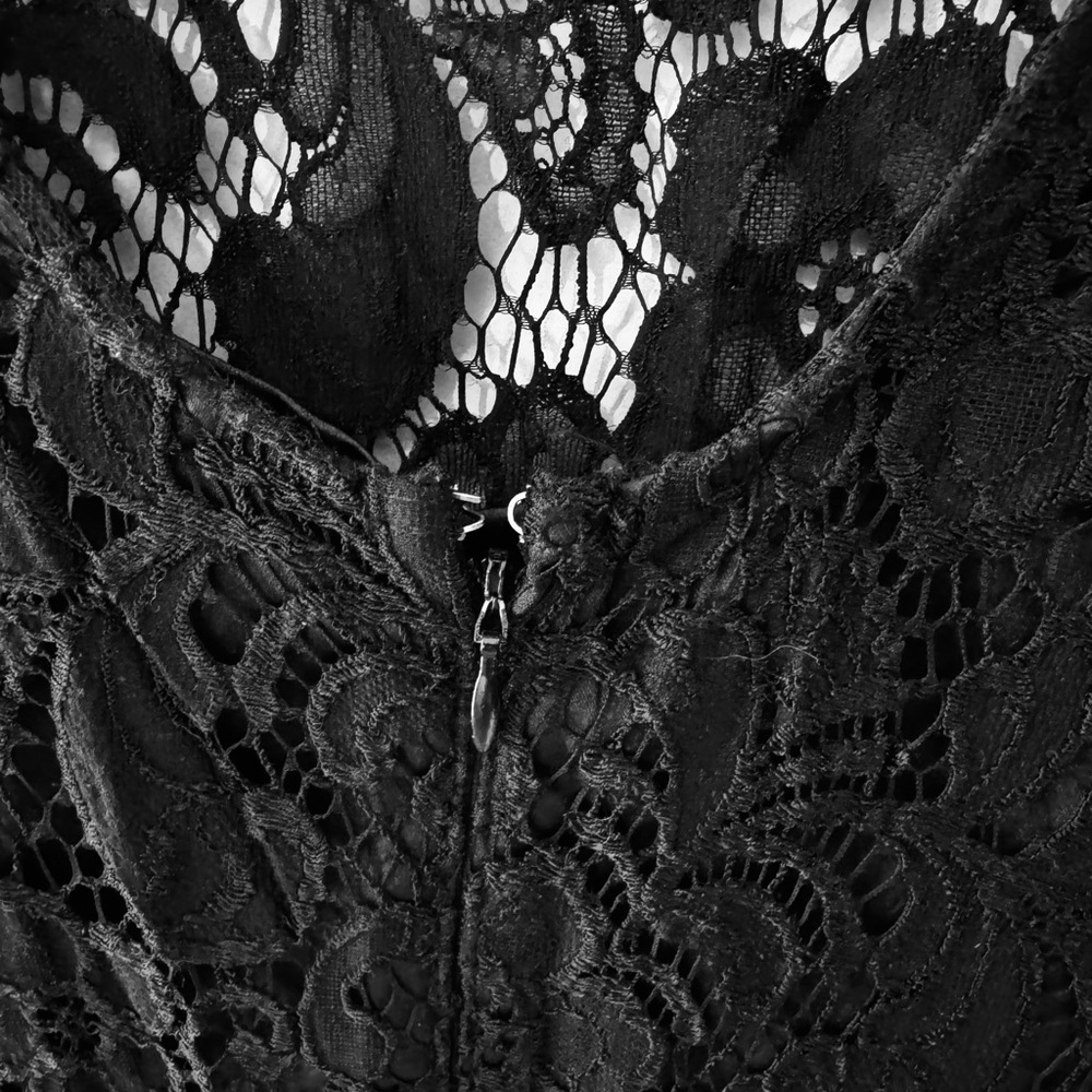 Le Chateau Black Lace Long Sleeve Dress - Picture 6 of 8